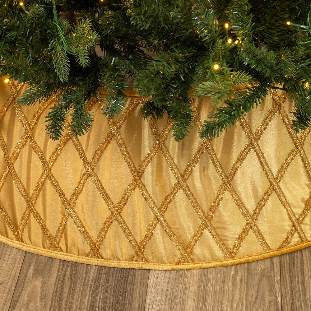 Kurt S. Adler 24“ Embroidered Gold Satin Tree Collar