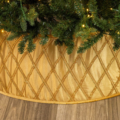 Kurt S. Adler 24“ Embroidered Gold Satin Tree Collar