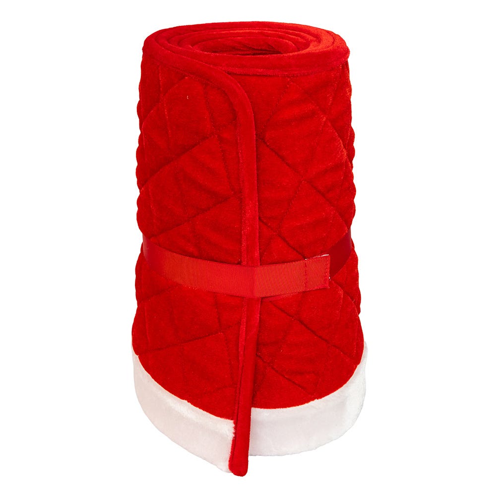 Kurt S. Adler 28“ Quilted Red Velvet Tree Collar