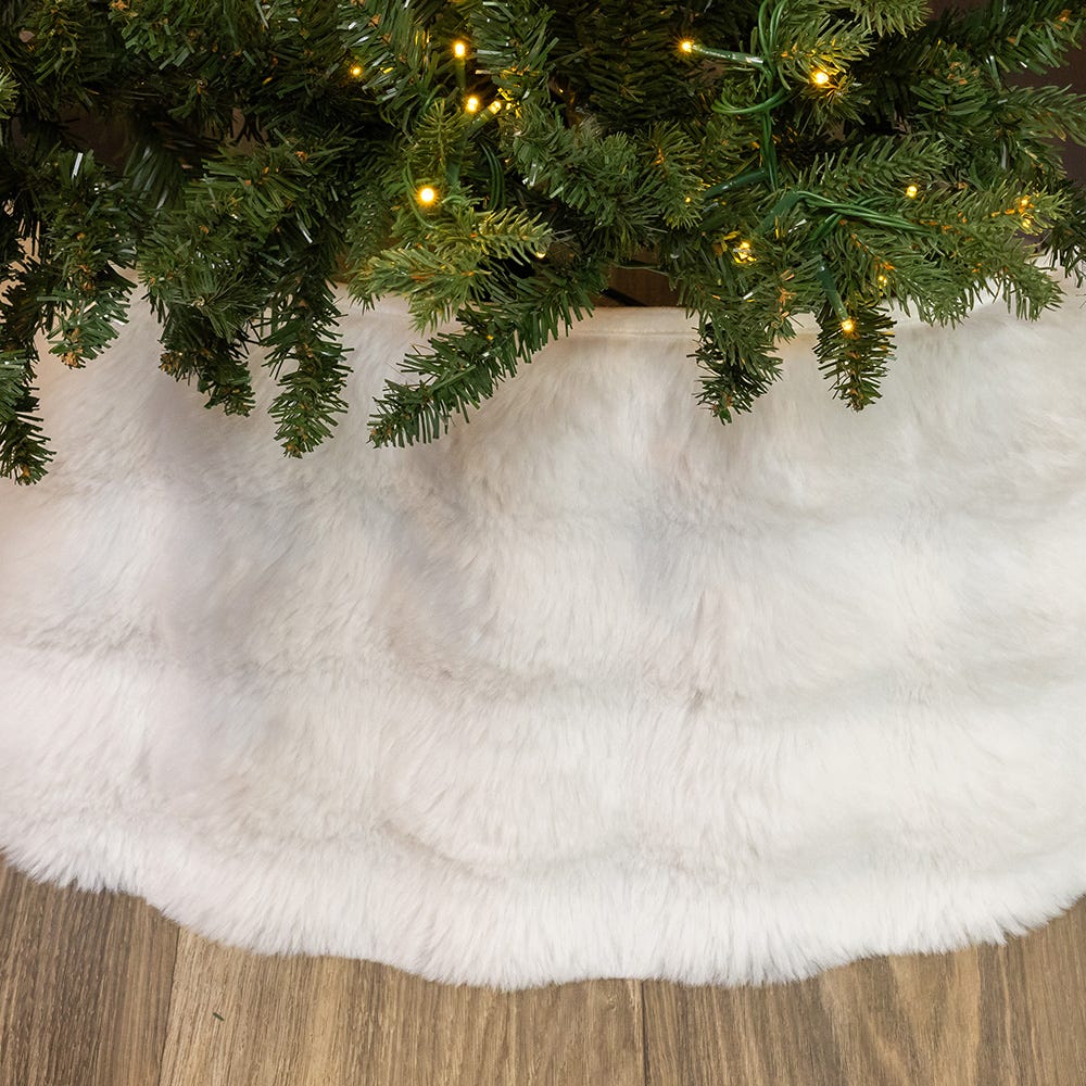 Kurt S. Adler 24“ White Fur Tree Collar