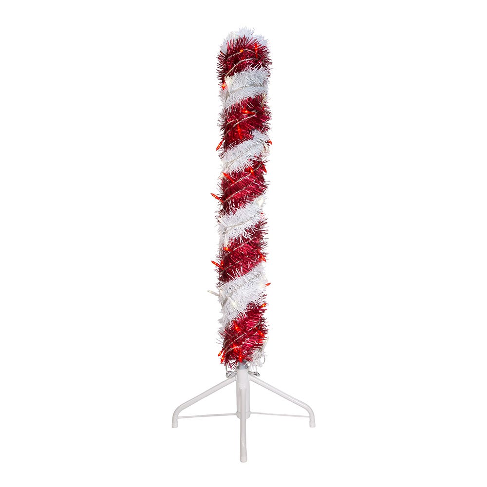 Kurt S. Adler 3' Pre-Lit LED Tinsel Candy Cane