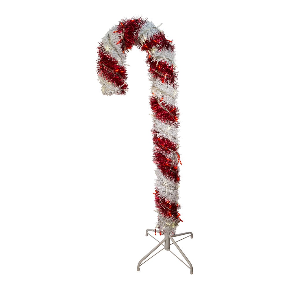 Kurt S. Adler 4' Pre-Lit LED Tinsel Candy Cane