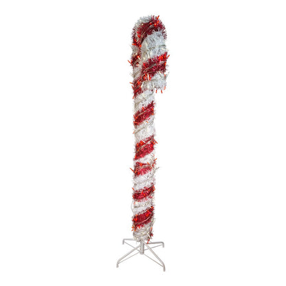 Kurt S. Adler 5' Pre-Lit LED Tinsel Candy Cane