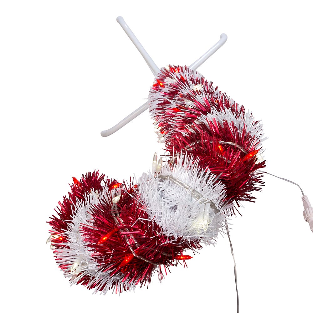 Kurt S. Adler 5' Pre-Lit LED Tinsel Candy Cane