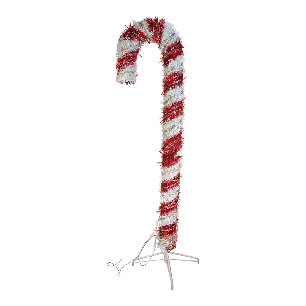 Kurt S. Adler 6' Pre-Lit Tinsel LED Candy Cane