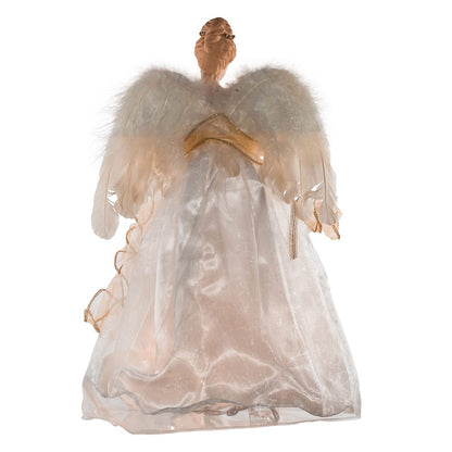 Kurt S. Adler 16“ UL 10-Light Ivory and Gold Angel Treetop