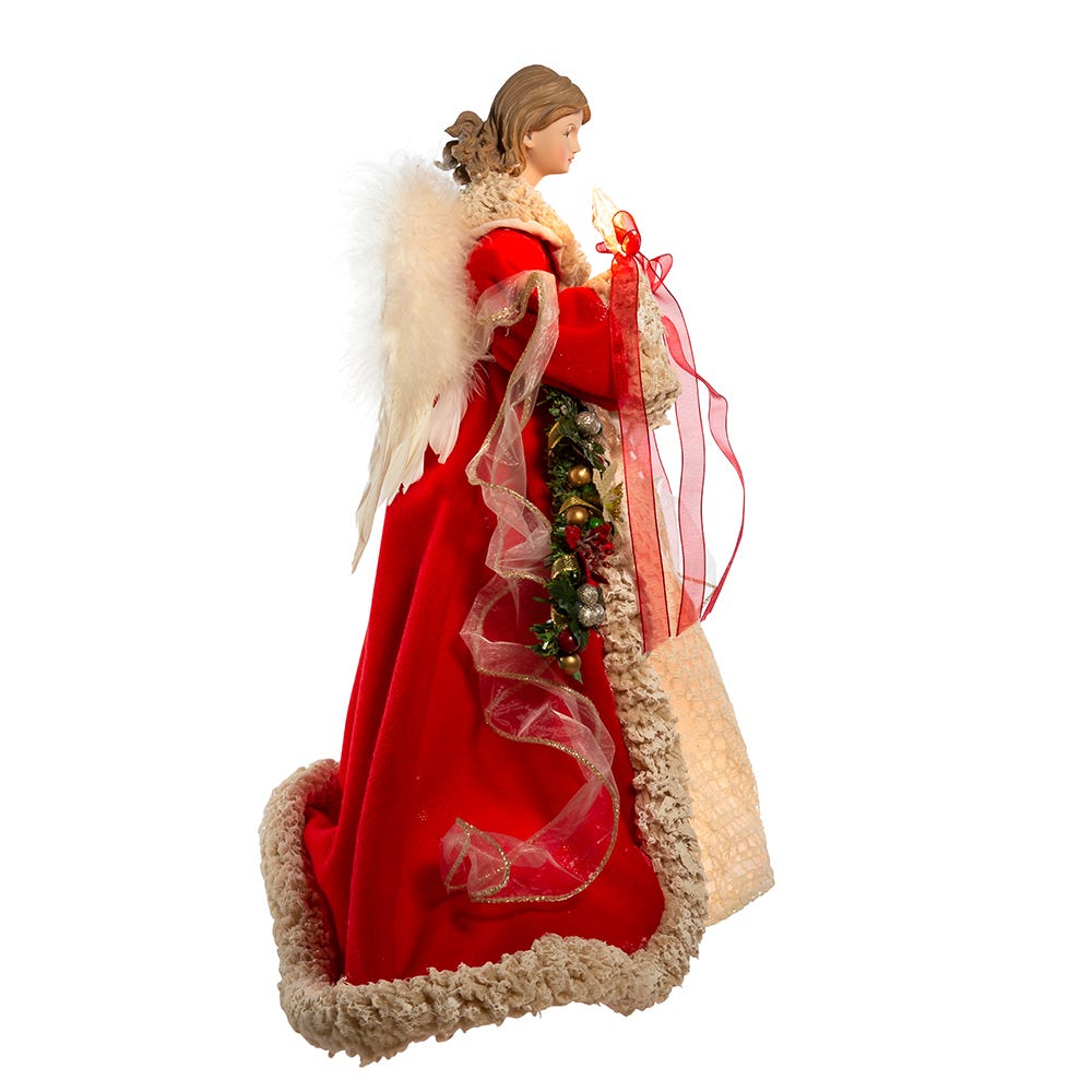 Kurt S. Adler 16“ UL 10-Light Red and Ivory Angel Treetop