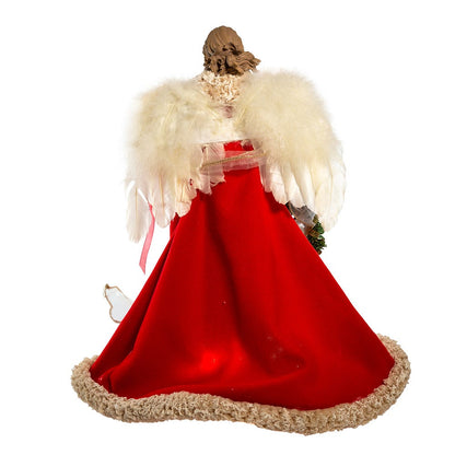 Kurt S. Adler 16“ UL 10-Light Red and Ivory Angel Treetop