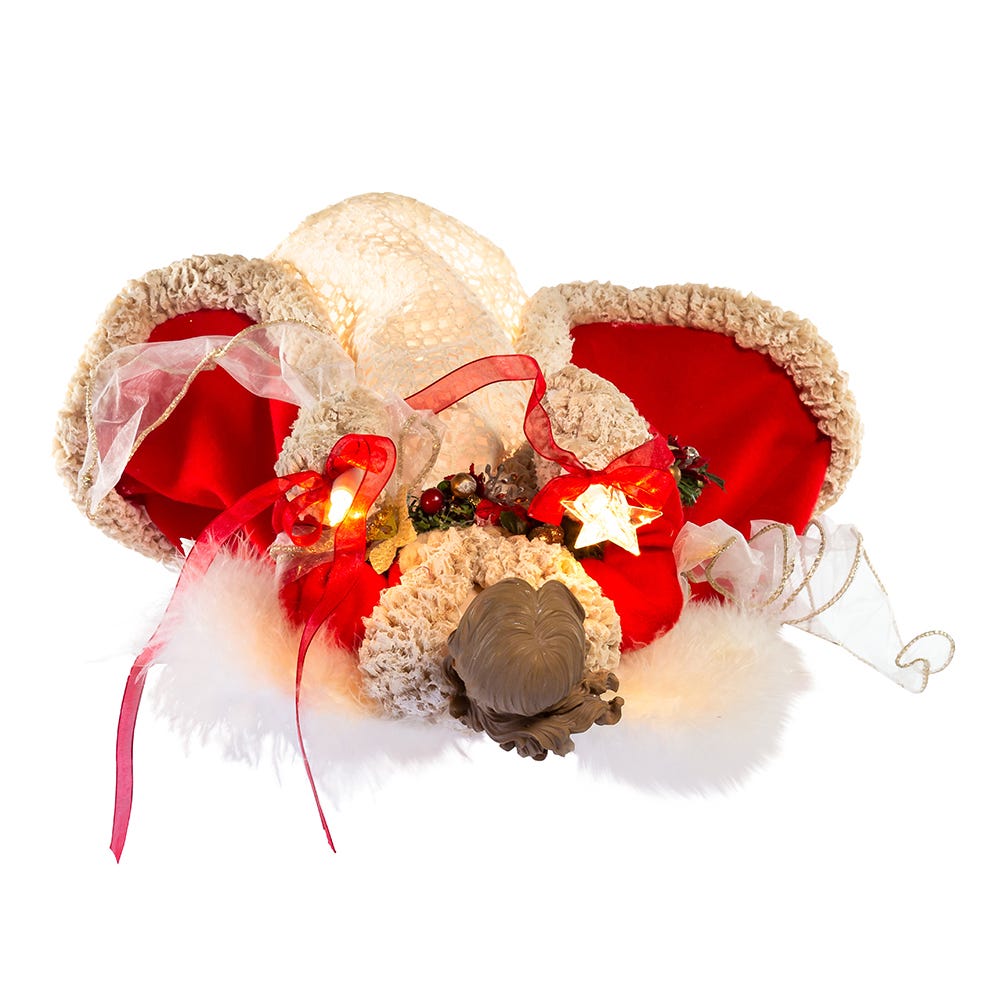 Kurt S. Adler 16“ UL 10-Light Red and Ivory Angel Treetop