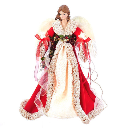 Kurt S. Adler 16“ UL 10-Light Red and Ivory Angel Treetop