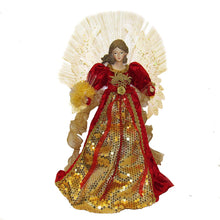 Kurt S. Adler 18“ UL 70-Light Fiber-Optic LED Red and Gold Angel Treetop
