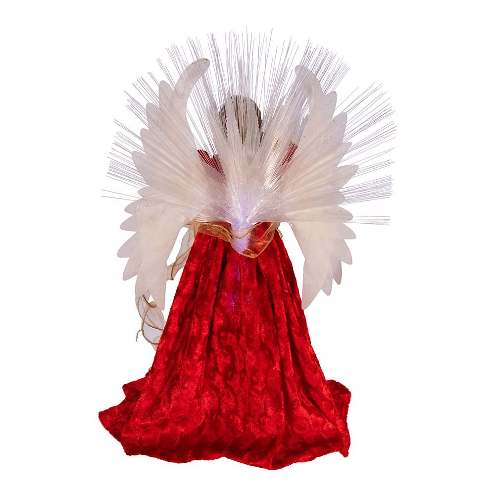 Kurt S. Adler 18“ UL 70-Light Fiber-Optic LED Red and Gold Angel Treetop