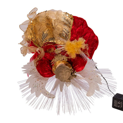 Kurt S. Adler 18“ UL 70-Light Fiber-Optic LED Red and Gold Angel Treetop