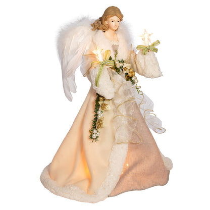 Kurt S. Adler 16“ UL 10-Light Ivory and Grey Angel Treetop