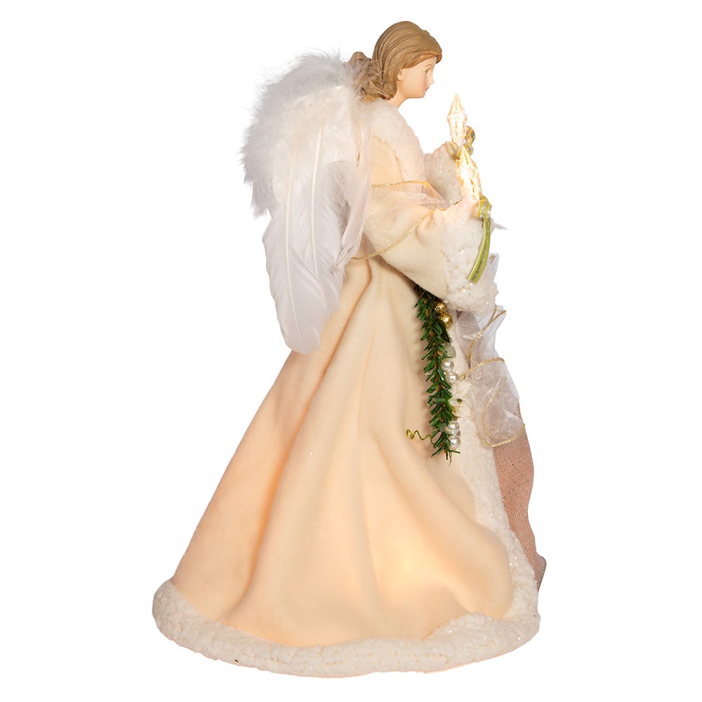 Kurt S. Adler 16“ UL 10-Light Ivory and Grey Angel Treetop