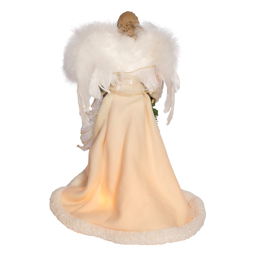Kurt S. Adler 16“ UL 10-Light Ivory and Grey Angel Treetop
