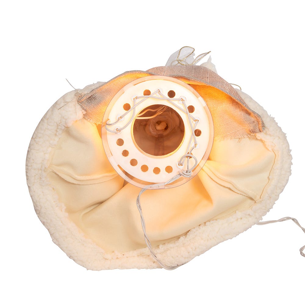 Kurt S. Adler 16“ UL 10-Light Ivory and Grey Angel Treetop