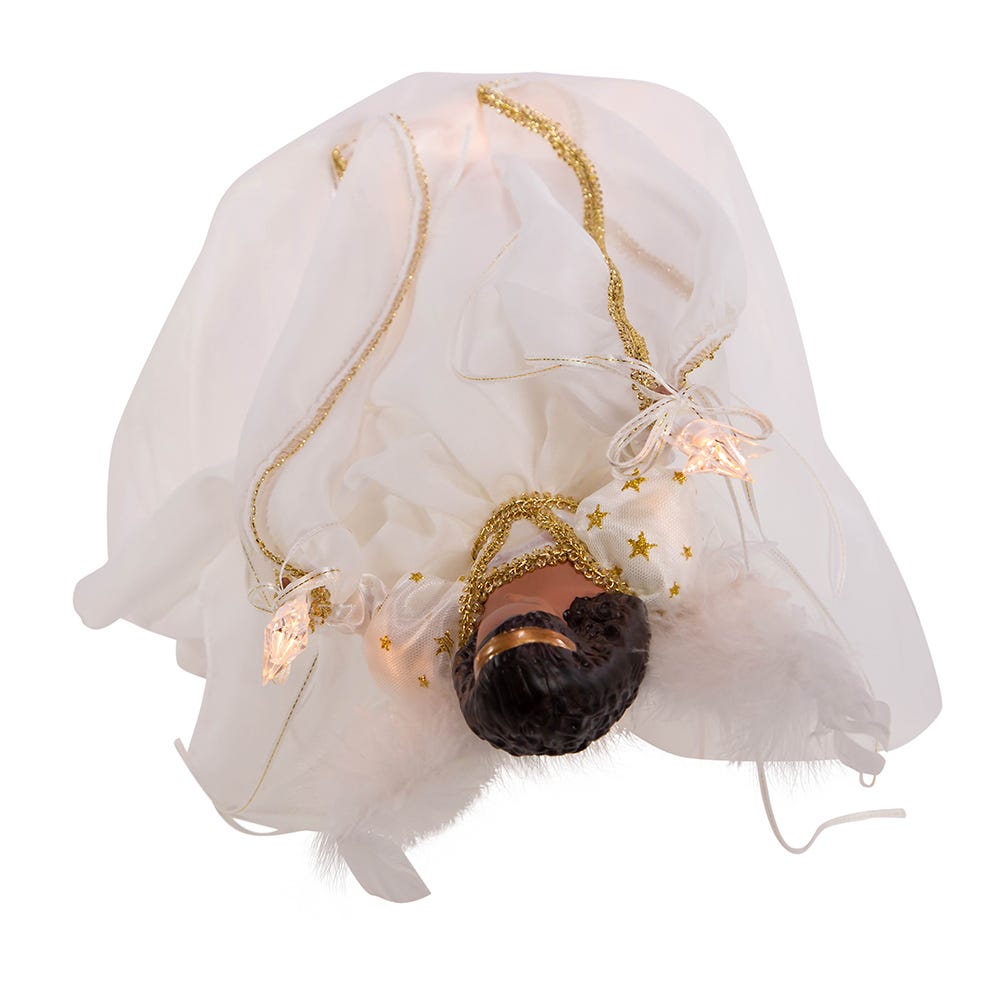 Kurt S. Adler 12“ UL 10-Light African American Ivory and Gold Treetop