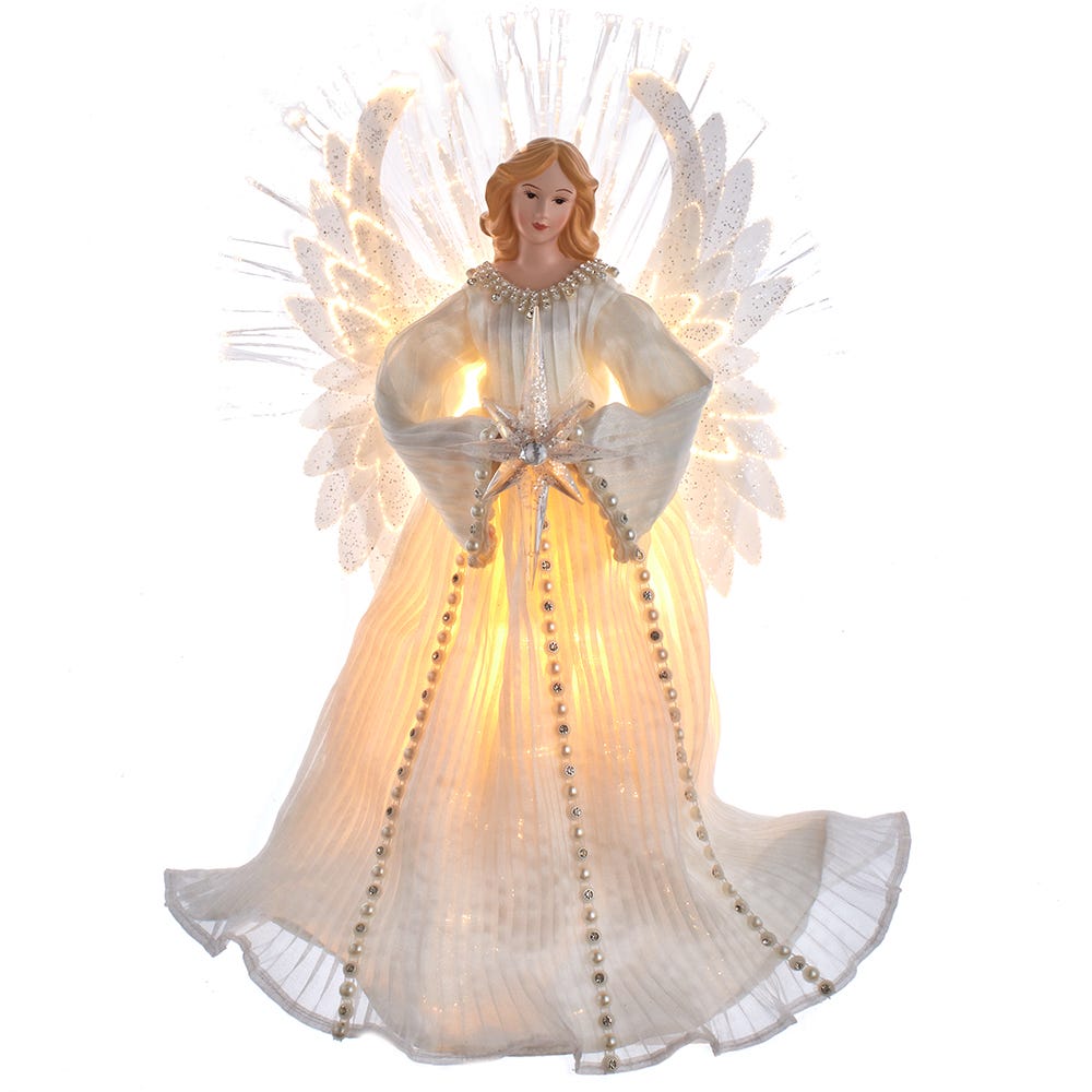 Kurt S. Adler 16“ 7-Light LED Fiber-Optic Angel Treetop