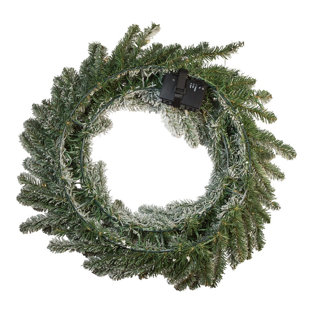 Kurt S. Adler 24“ Pre-Lit Battery Operated Warm White LED Vail Pine Wreath