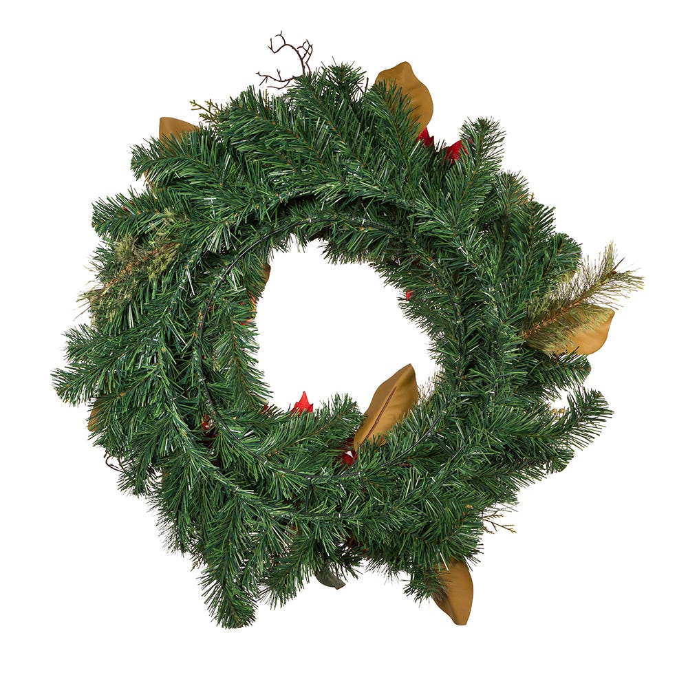 Kurt S. Adler 30“ Un-Lit Red & Gold Poinsettia Wreath