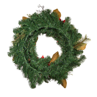 Kurt S. Adler 30“ Un-Lit Red & Gold Poinsettia Wreath