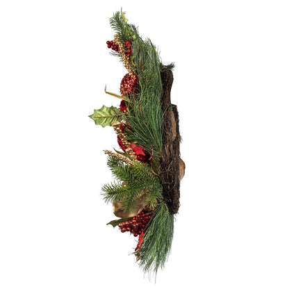 Kurt S. Adler 24“ Un-Lit Gold & Red Poinsettia Wreath