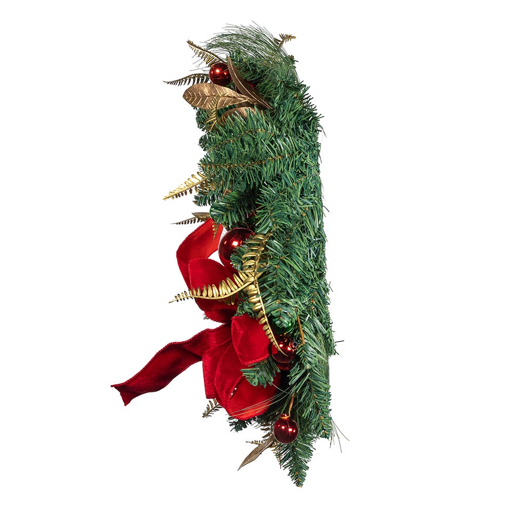 Kurt S. Adler 24“ Un-Lit Gold, Red & Green Ribbon Wreath