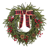 Kurt S. Adler 24“ Un-Lit Berries & Pinecone Rattan Wreath