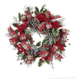 Kurt S. Adler 24“ Flocked Decorated Unlit Rattan Wreath
