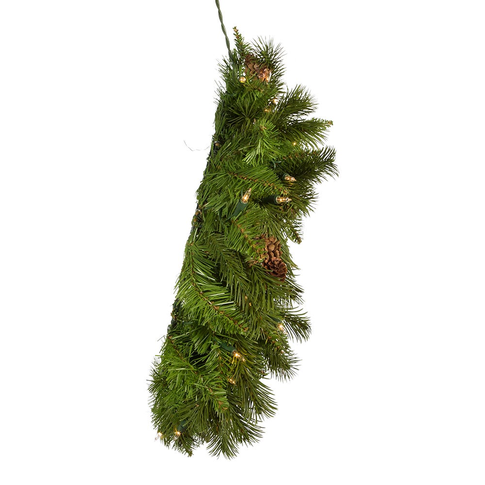 Kurt S. Adler 24“ Pre-Lit Clear Incandescent Pinecone Wreath