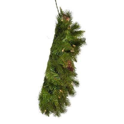 Kurt S. Adler 24“ Pre-Lit Clear Incandescent Pinecone Wreath