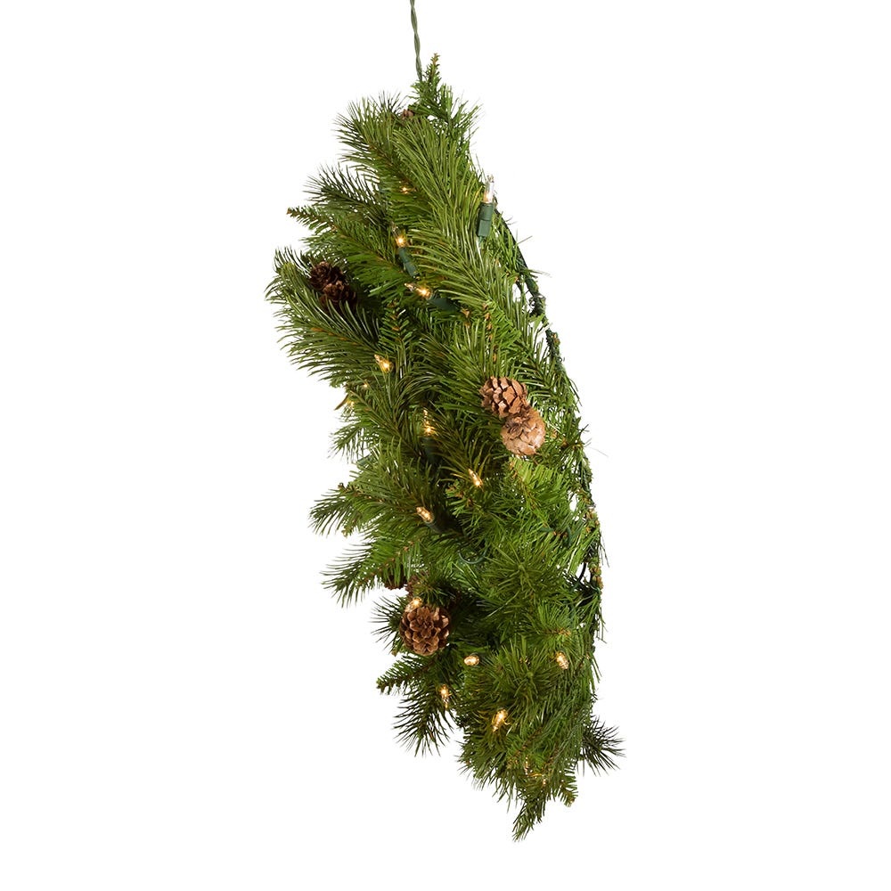 Kurt S. Adler 24“ Pre-Lit Clear Incandescent Pinecone Wreath