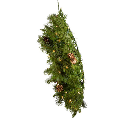 Kurt S. Adler 24“ Pre-Lit Clear Incandescent Pinecone Wreath