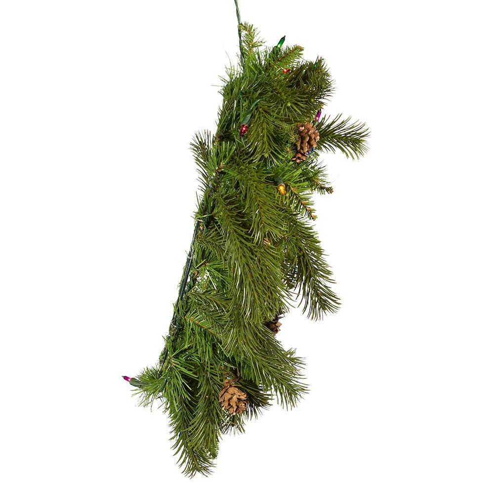 Kurt S. Adler 24“ Pre-Lit Multicolor Incandescent Pinecone Wreath