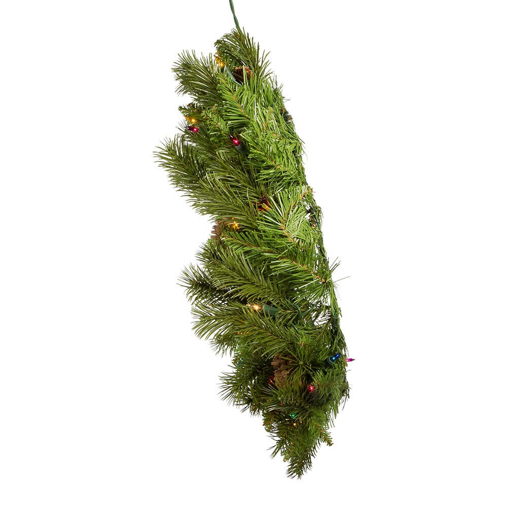 Kurt S. Adler 24“ Pre-Lit Multicolor Incandescent Pinecone Wreath