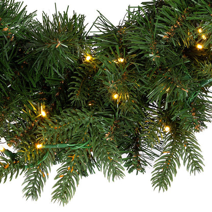 Kurt S. Adler 24“ Pre-Lit Warm White Cluster LED Noble Fir Wreath