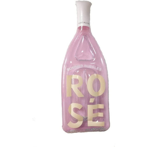 Rosé Inflatable Float with Glitter | Large Pool Float with Ribbed Texture | 78 X 27