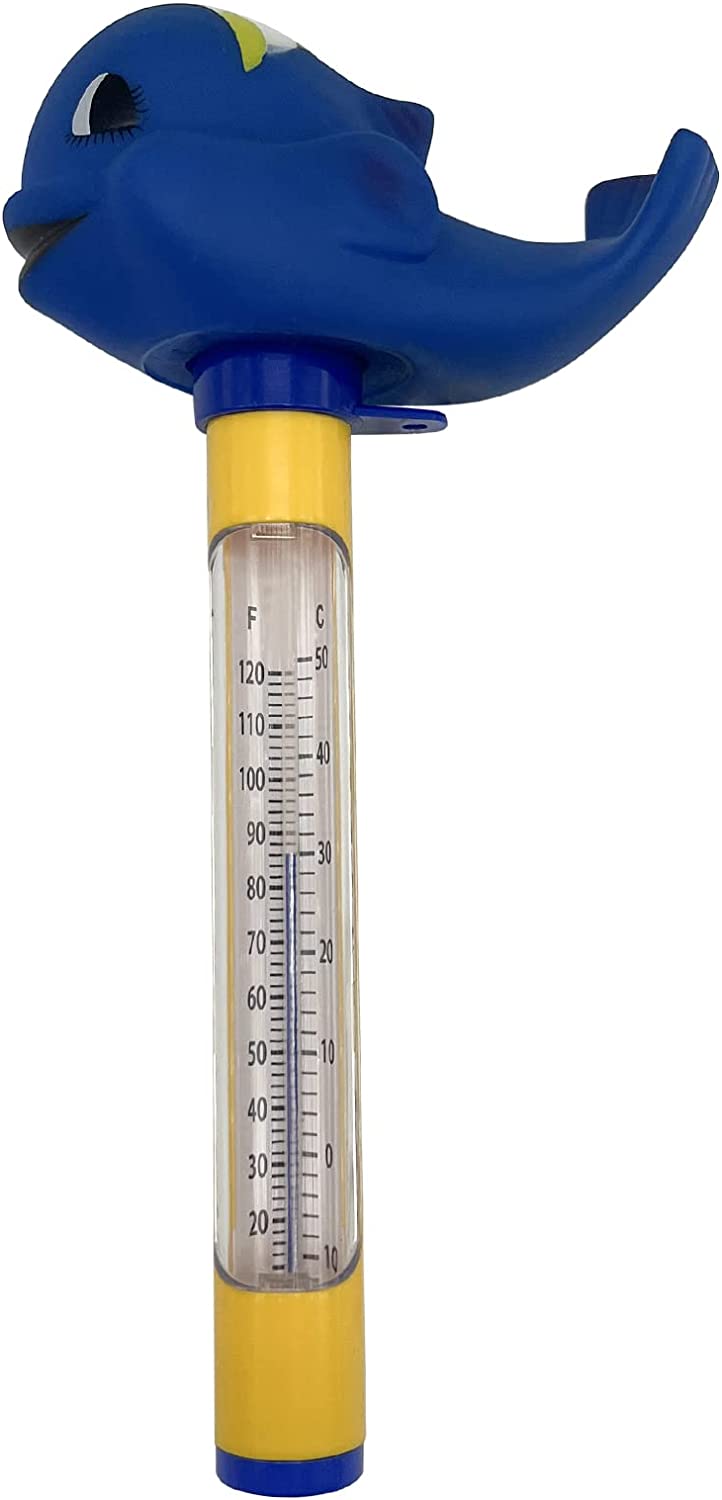Poolzilla Floating Animal Thermometer for Pool, Spas, Hot Tubs, & Aquariums, Shatter Resistant- Whale