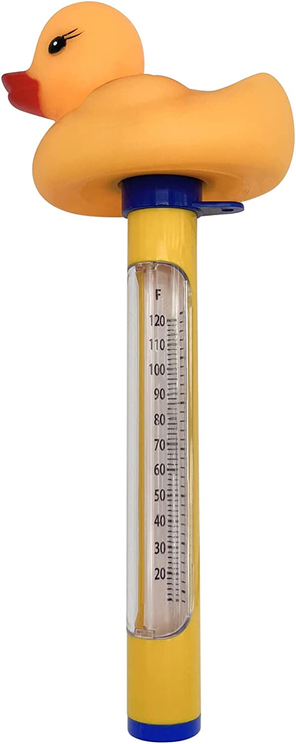 Poolzilla Floating Animal Thermometer for Pool, Spas, Hot Tubs, & Aquariums, Shatter Resistant- Duck