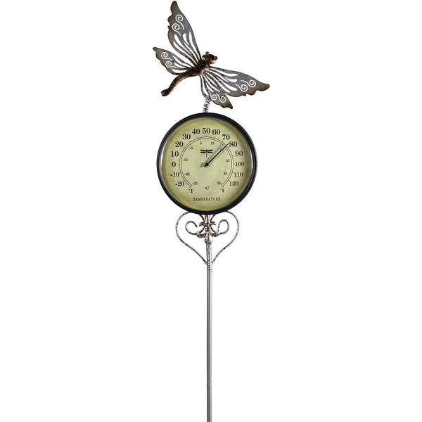 Poolmaster 54583 Outdoor Thermometer Garden Stake, Dragonfly, Multi