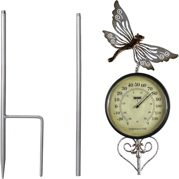 Poolmaster 54583 Outdoor Thermometer Garden Stake, Dragonfly, Multi