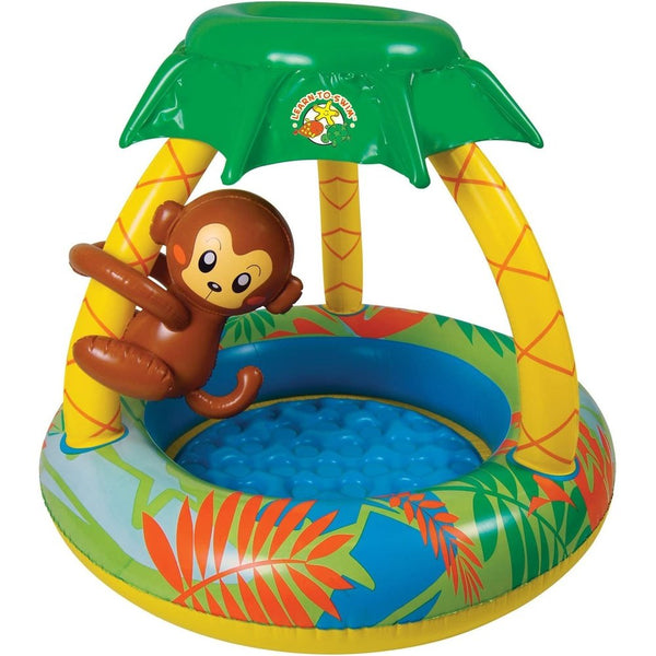 Poolmaster 81610 Learn-to-Swim Go Bananas Monkey Swimming Pool with Sun Protection, Monkey