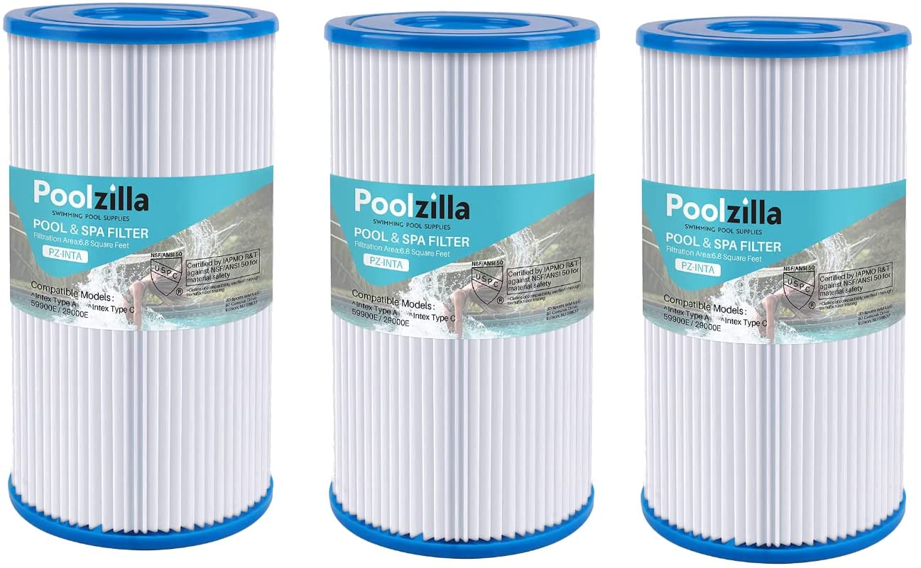 Poolzilla 3-Pack Replacement Filter for Type A or C, Compatible with Intex 29000E/59900E, Easy Set Pool Filters, Summer Escapes or Summer Waves Above Ground Pools