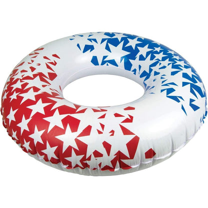 Poolmaster 81264 American Stars Inflatable Swimming Pool Tube Float, 36 Inch, Red, White, Blue Inner Tube
