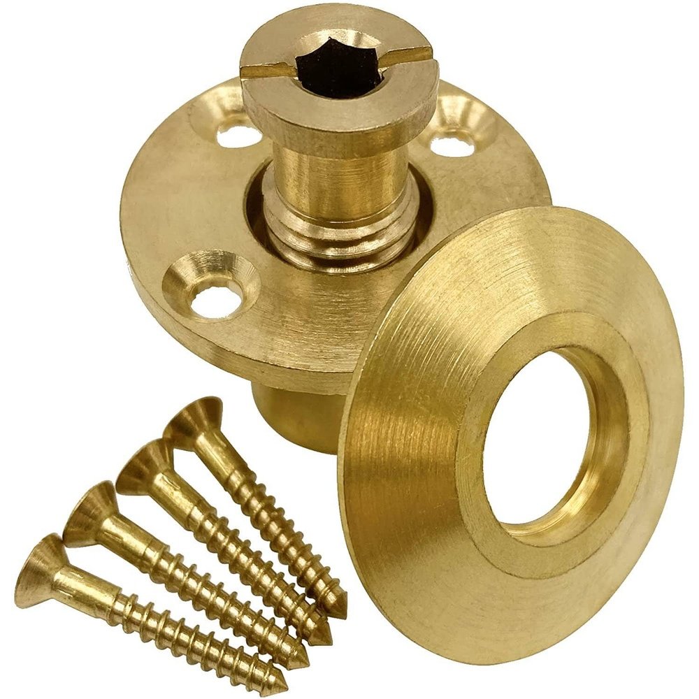 Poolzilla Wood Deck Brass Anchor with Collar for Safety Cover - Universal Fit