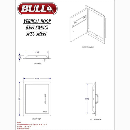 Bull Outdoor Products 98552 Left Swing Door, Stainless Steel