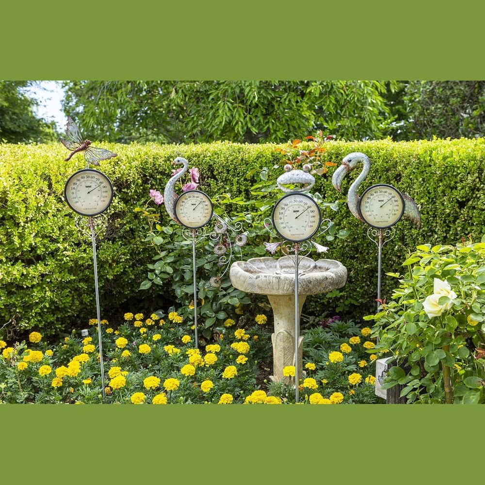 Poolmaster 54583 Outdoor Thermometer Garden Stake, Dragonfly, Multi