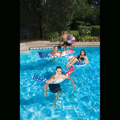 Poolmaster 81264 American Stars Inflatable Swimming Pool Tube Float, 36 Inch, Red, White, Blue Inner Tube