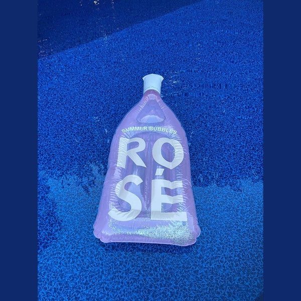 Rosé Inflatable Float with Glitter | Large Pool Float with Ribbed Texture | 78 X 27